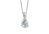 Pear Diamond Pendant in White Gold